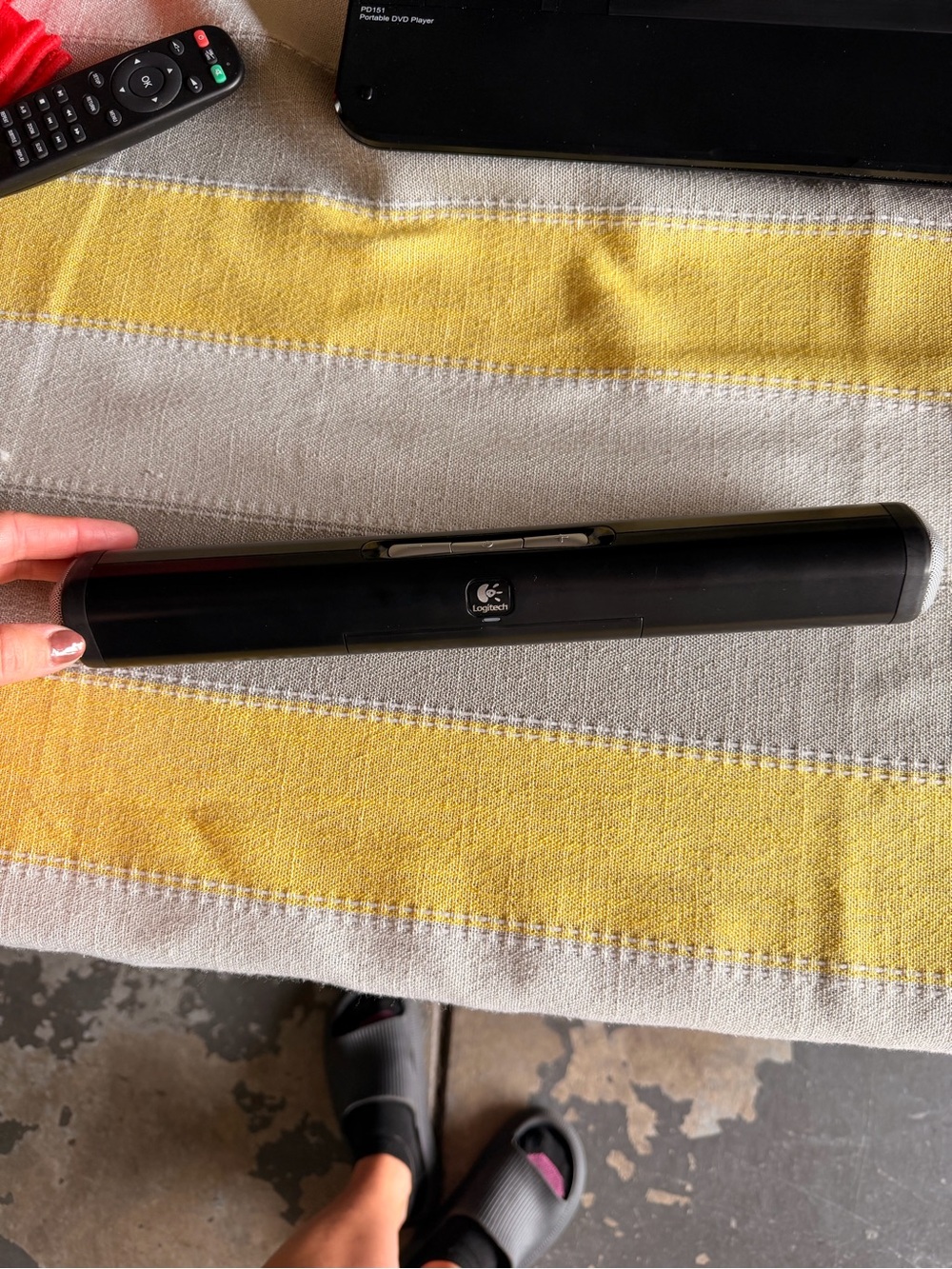 Logitech Black Portable Soundbar Speaker - Slim Travel-Friendly Audio